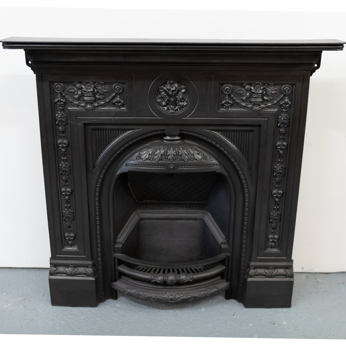 Antique Victorian Cast Iron Combination Fireplace