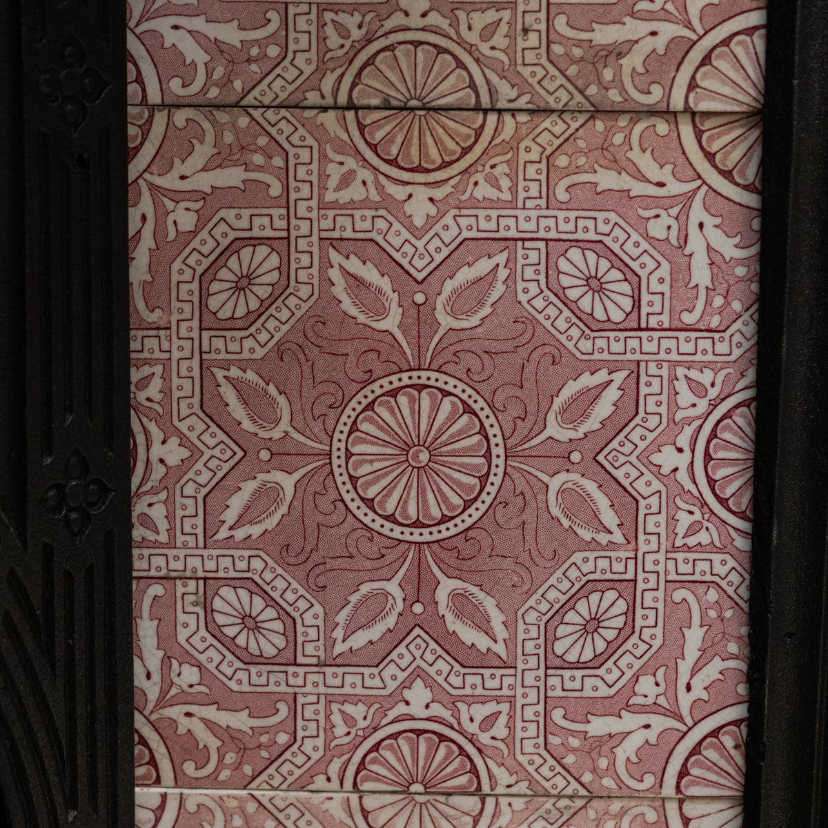 Antique Victorian Tiled Cast Iron Combination Fireplace