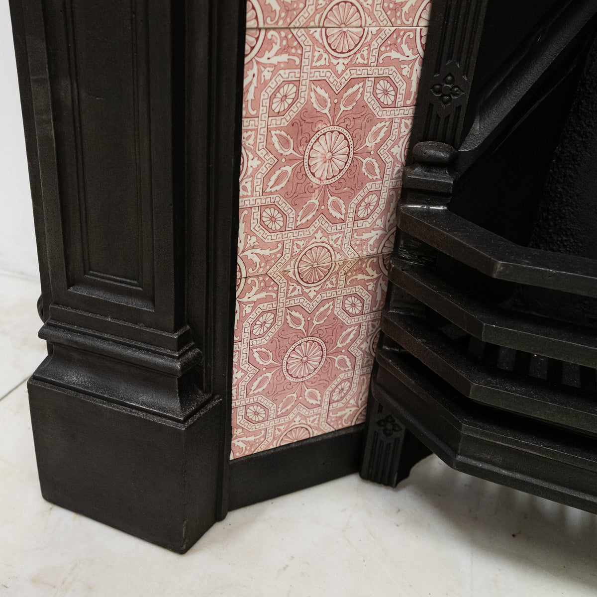 Antique Victorian Tiled Cast Iron Combination Fireplace