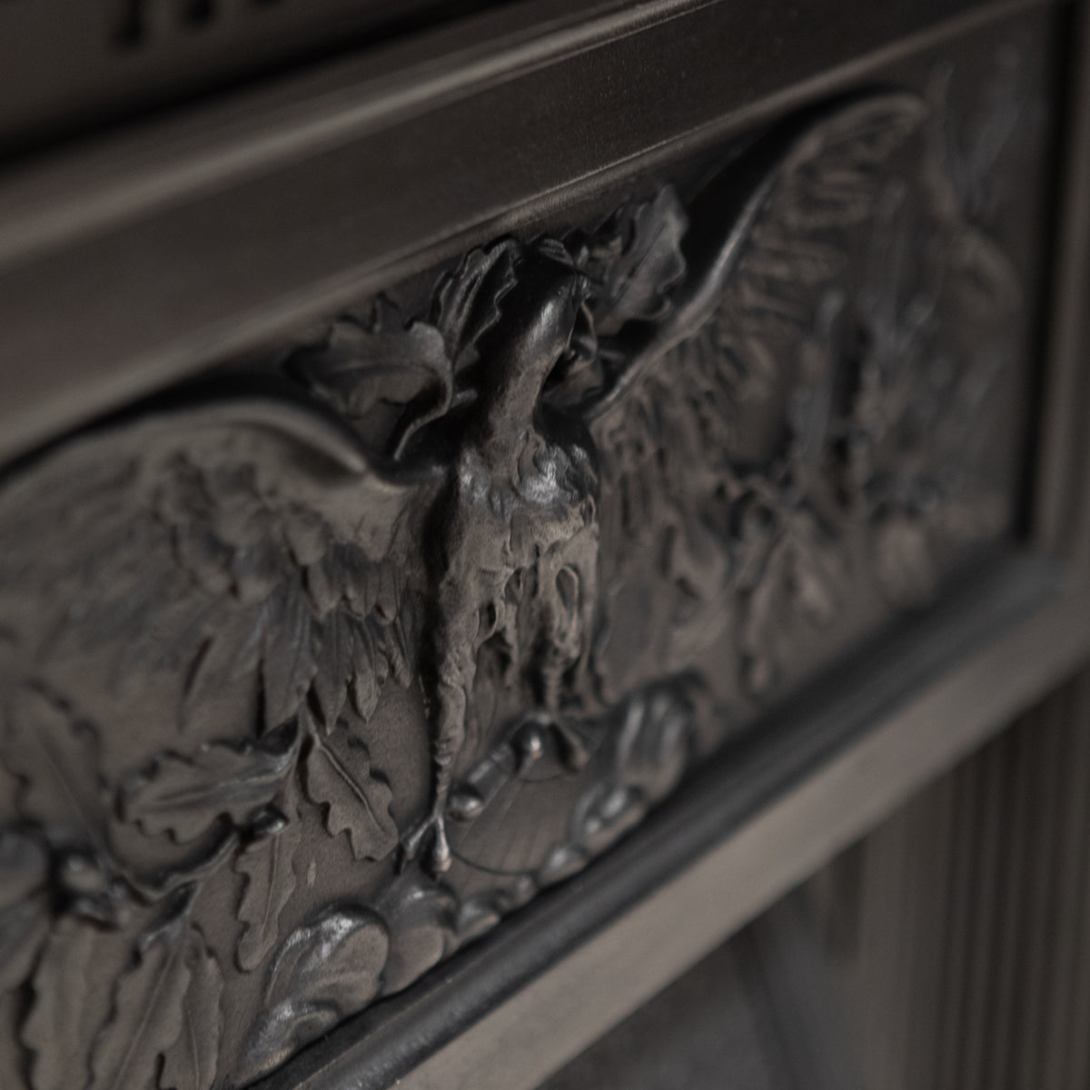 Antique Victorian Cast Iron Combination Fireplace with Eagle Motif