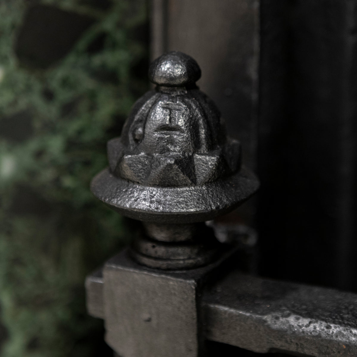 Antique Victorian Cast Iron Insert with Verde Antico Marble