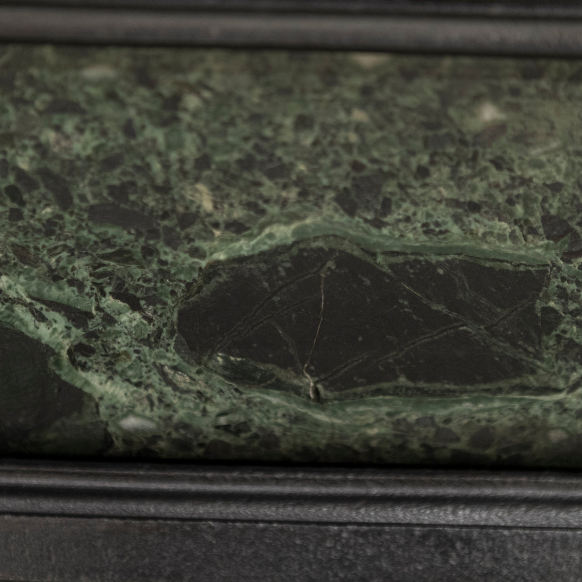 Antique Victorian Cast Iron Insert with Verde Antico Marble
