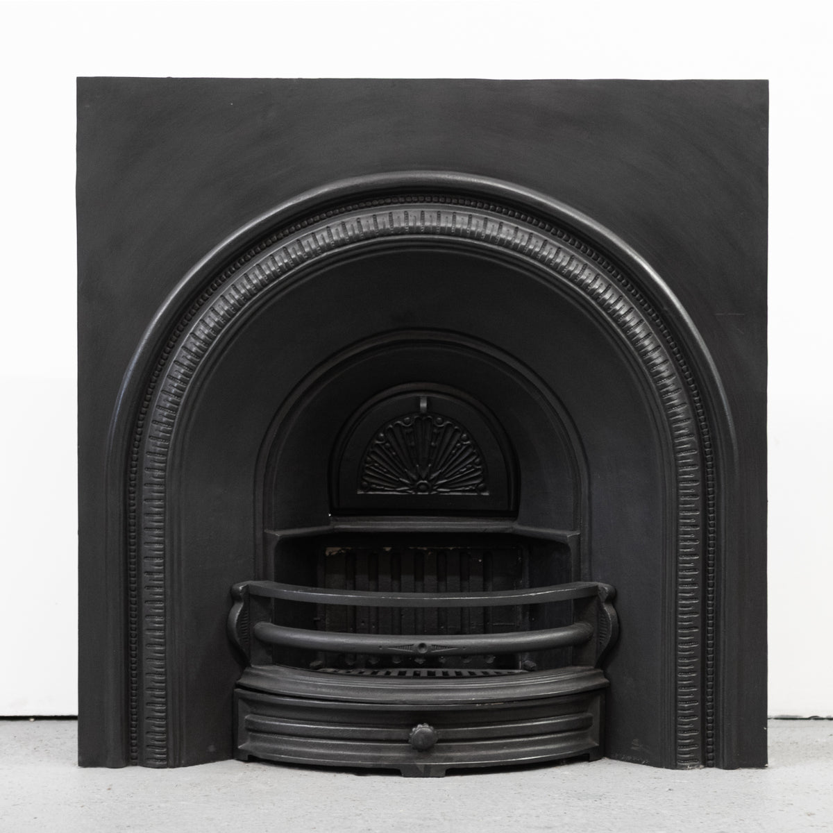 Antique Victorian Cast Iron Arched Fireplace Insert
