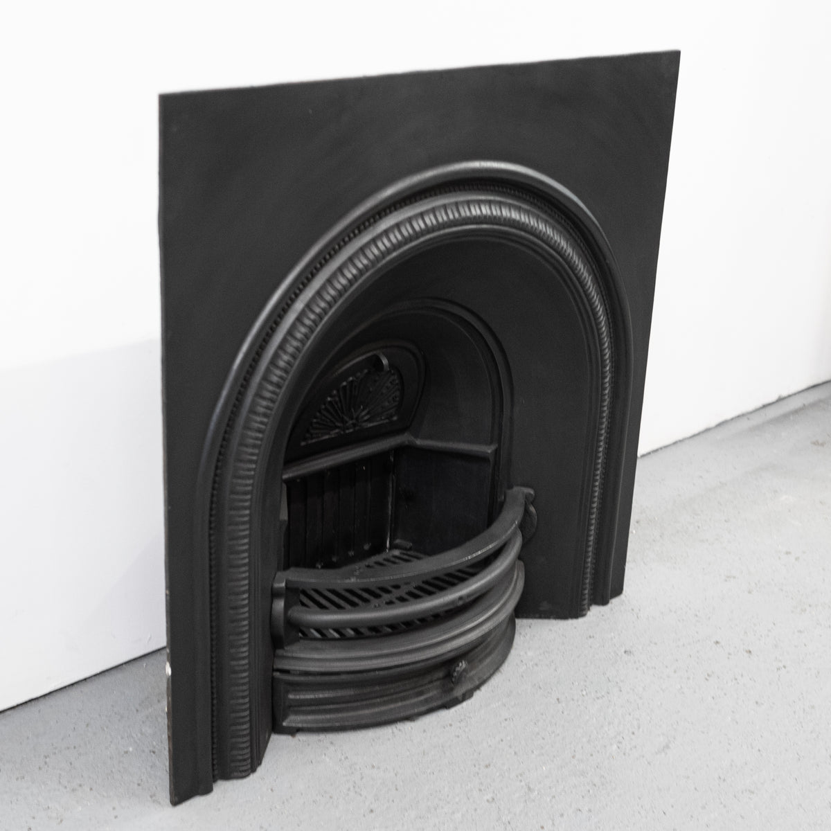 Antique Victorian Cast Iron Arched Fireplace Insert