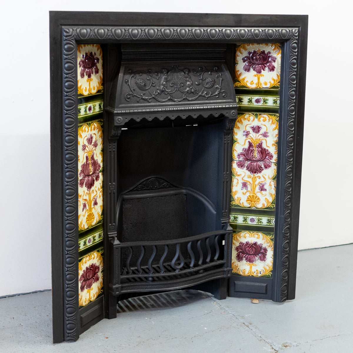 Antique Victorian Fireplace Insert with Original Tiles | The Architectural Forum