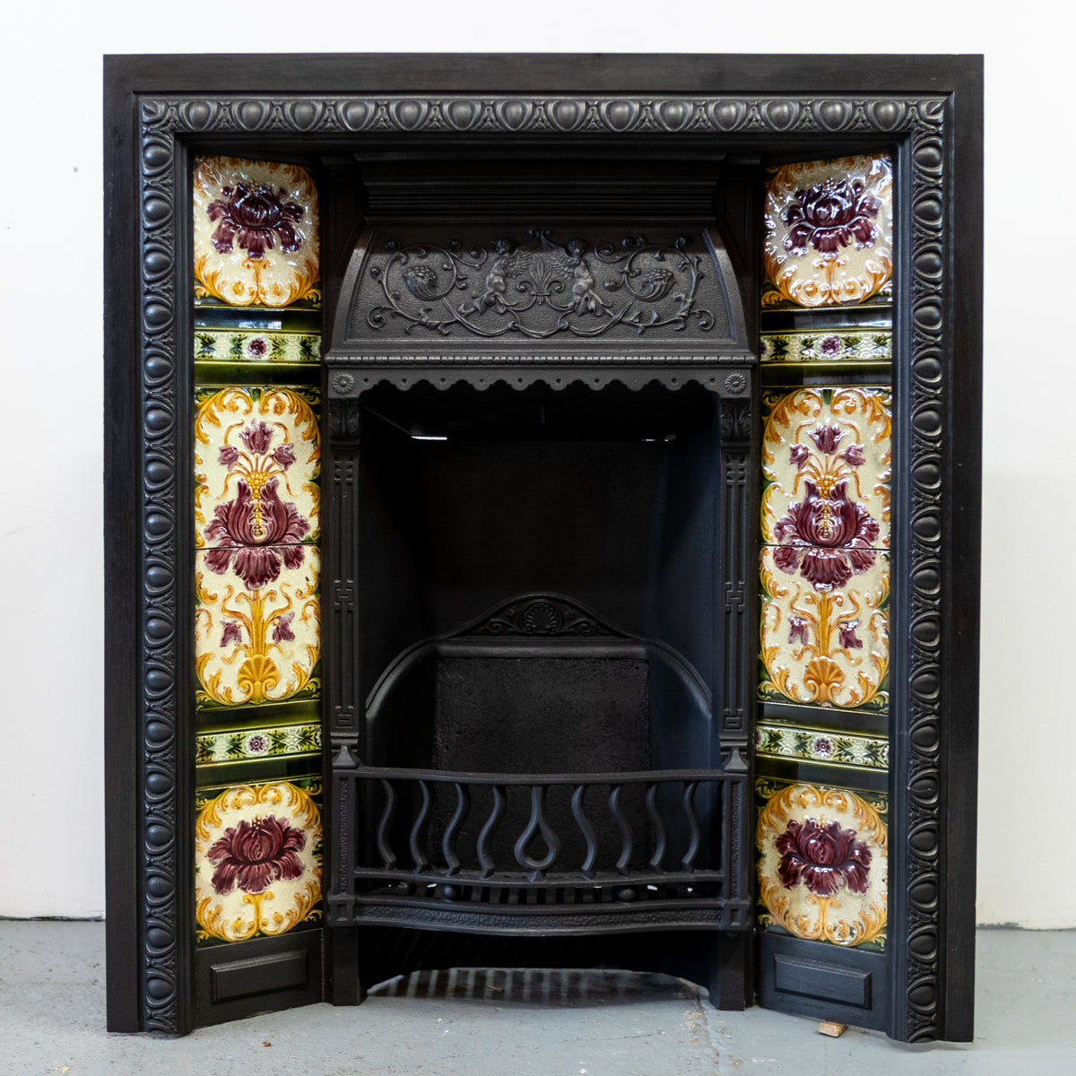 Antique Victorian Fireplace Insert with Original Tiles | The Architectural Forum