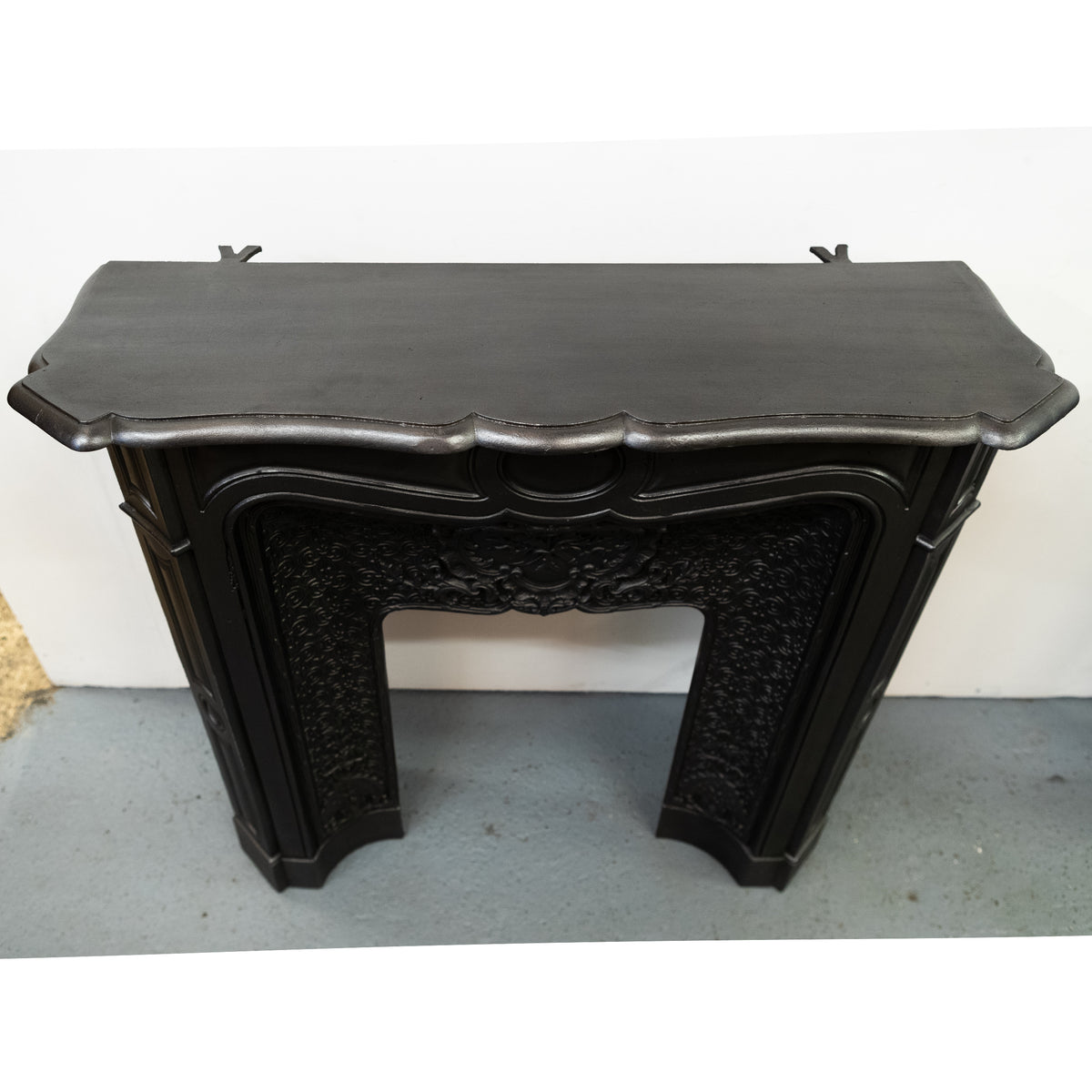 Rare Highly Ornate Antique Cast Iron Fireplace Surround | Pair Available
