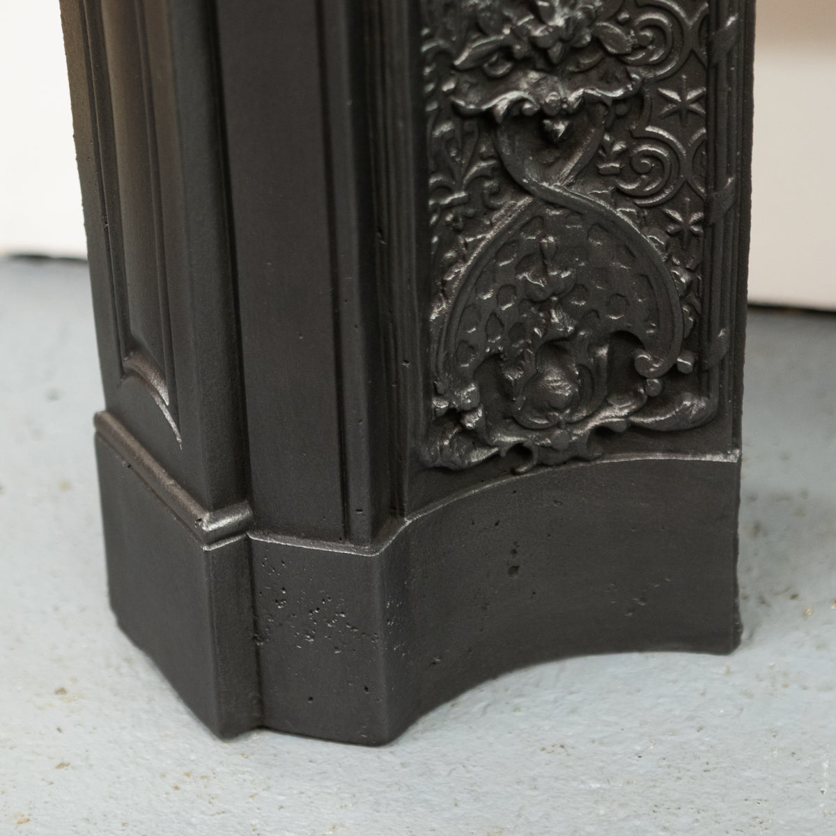 Rare Highly Ornate Antique Cast Iron Fireplace Surround | Pair Available