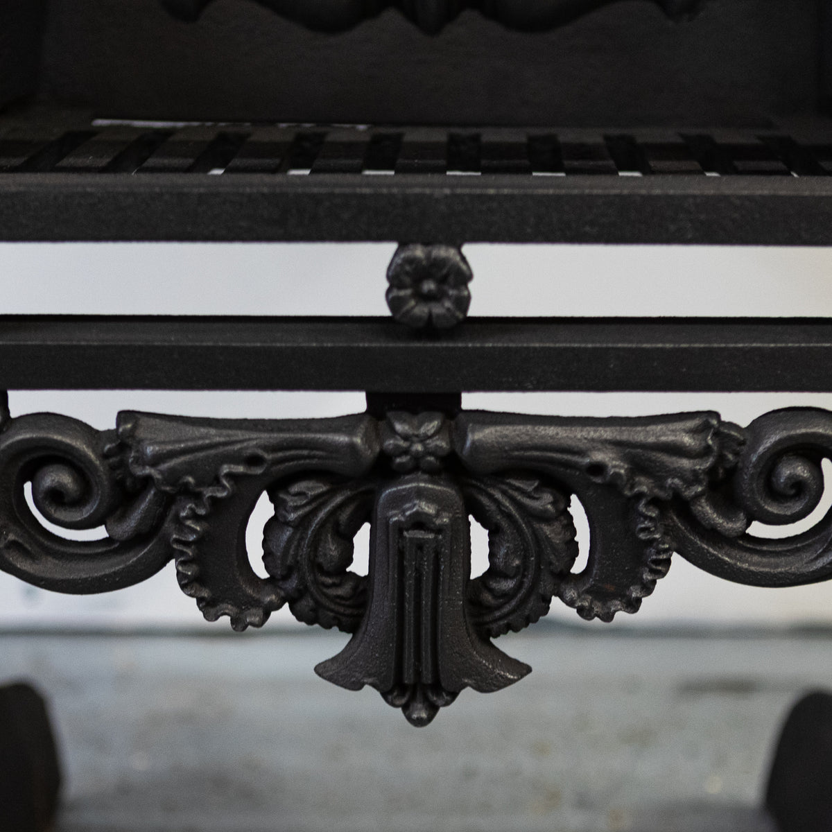 Antique Cast Iron Register Grate with Ornate Detailing