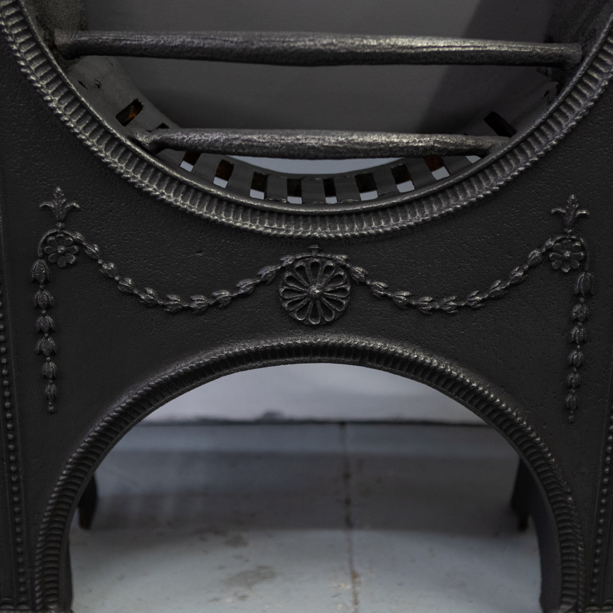 Antique Regency Cast Iron Hourglass Hob Grate