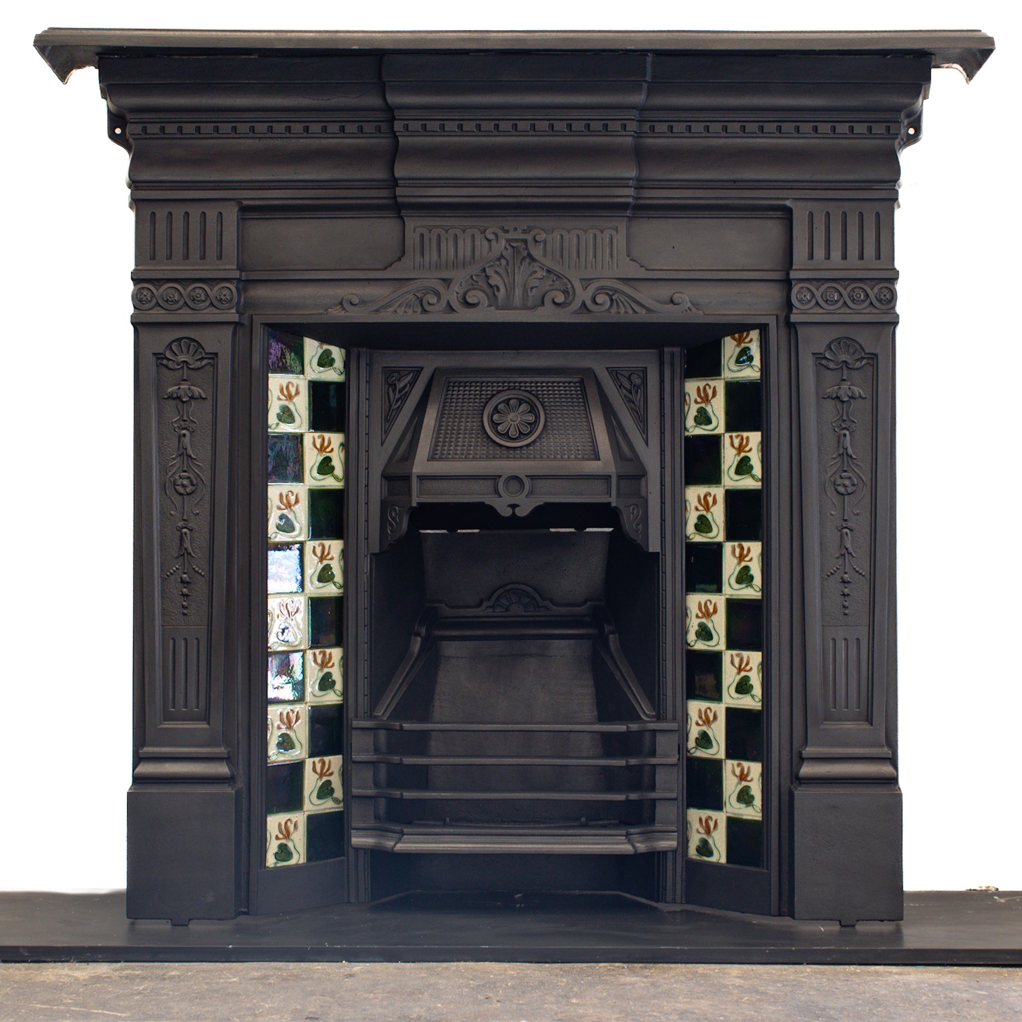 Antique Cast Iron Tiled Combination Fireplace | The Architectural Forum