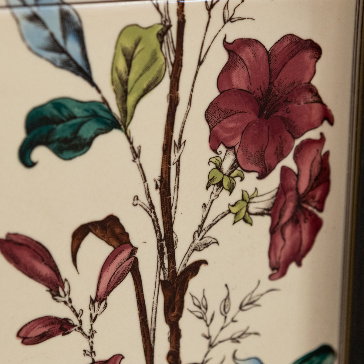 Antique Victorian Cast Iron Fireplace with Decorative Floral Tiles | The Architectural Forum