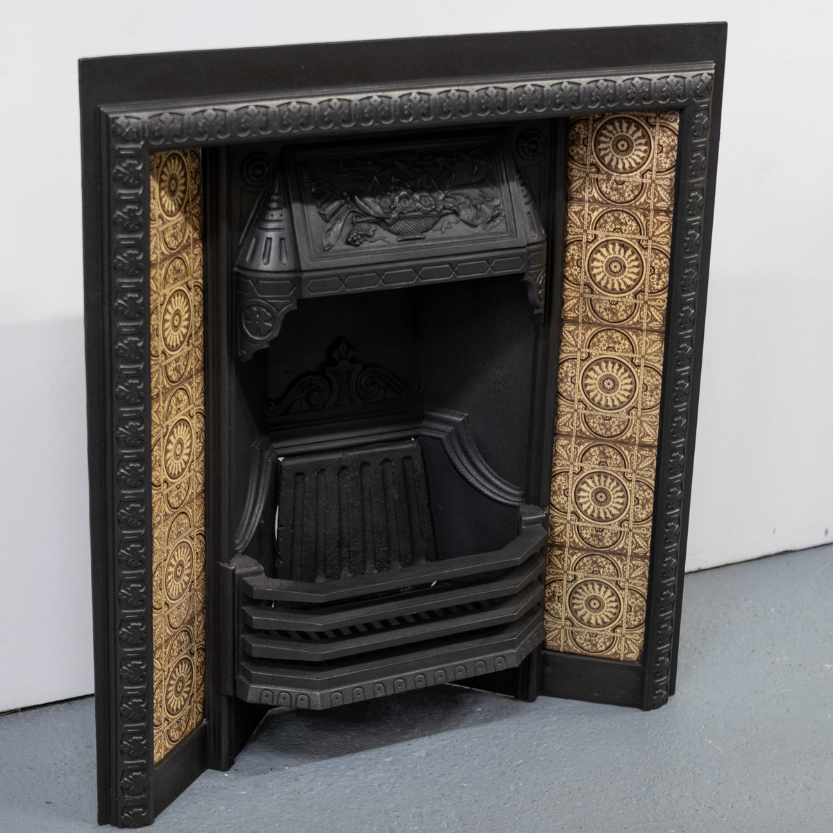 Antique Victorian Tiled Fireplace Insert | Pair Available