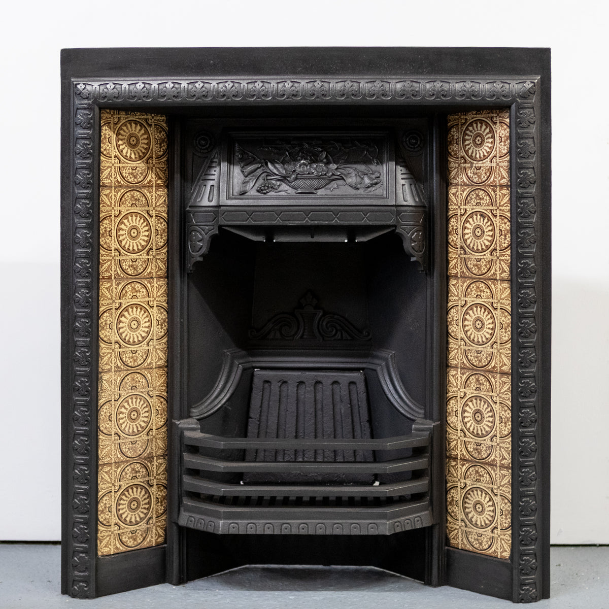 Antique Victorian Tiled Fireplace Insert | Pair Available