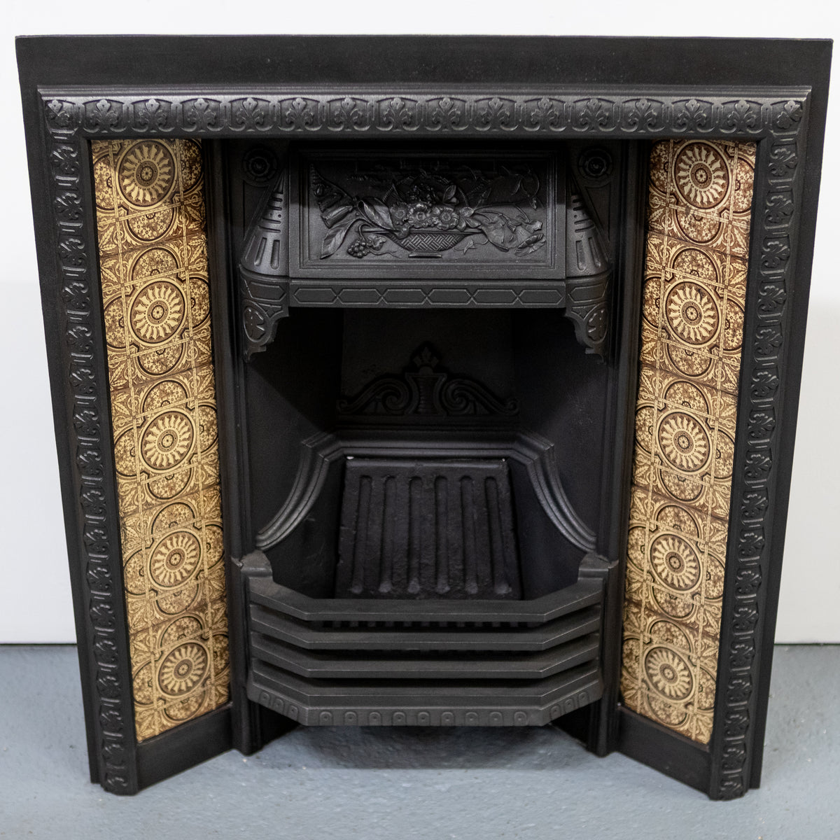 Antique Victorian Tiled Fireplace Insert | Pair Available