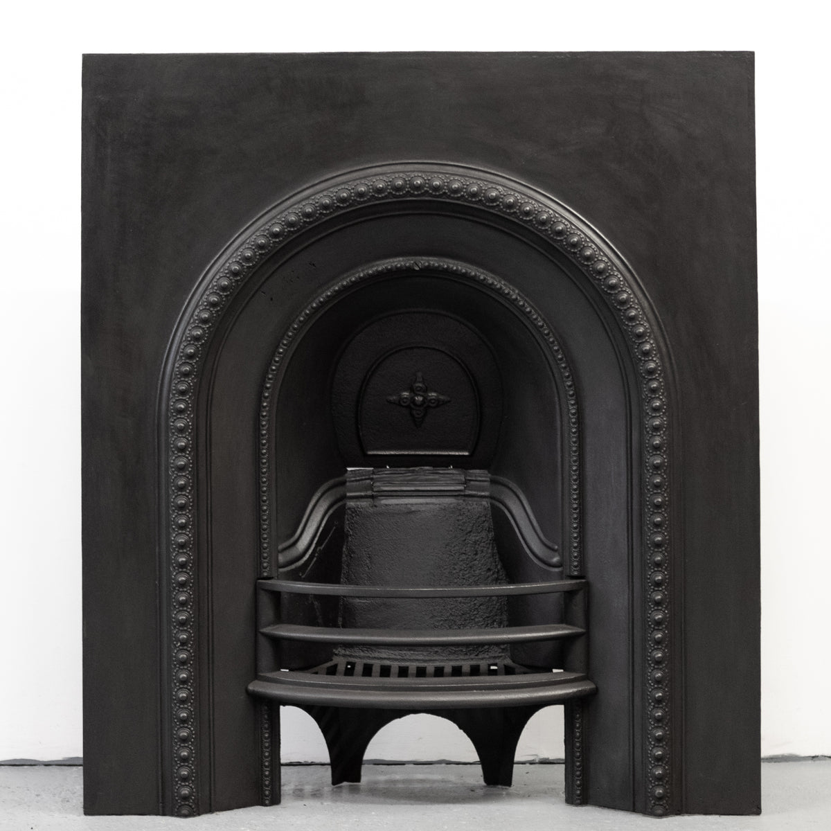 Antique Victorian Cast Iron Arched Fireplace Insert