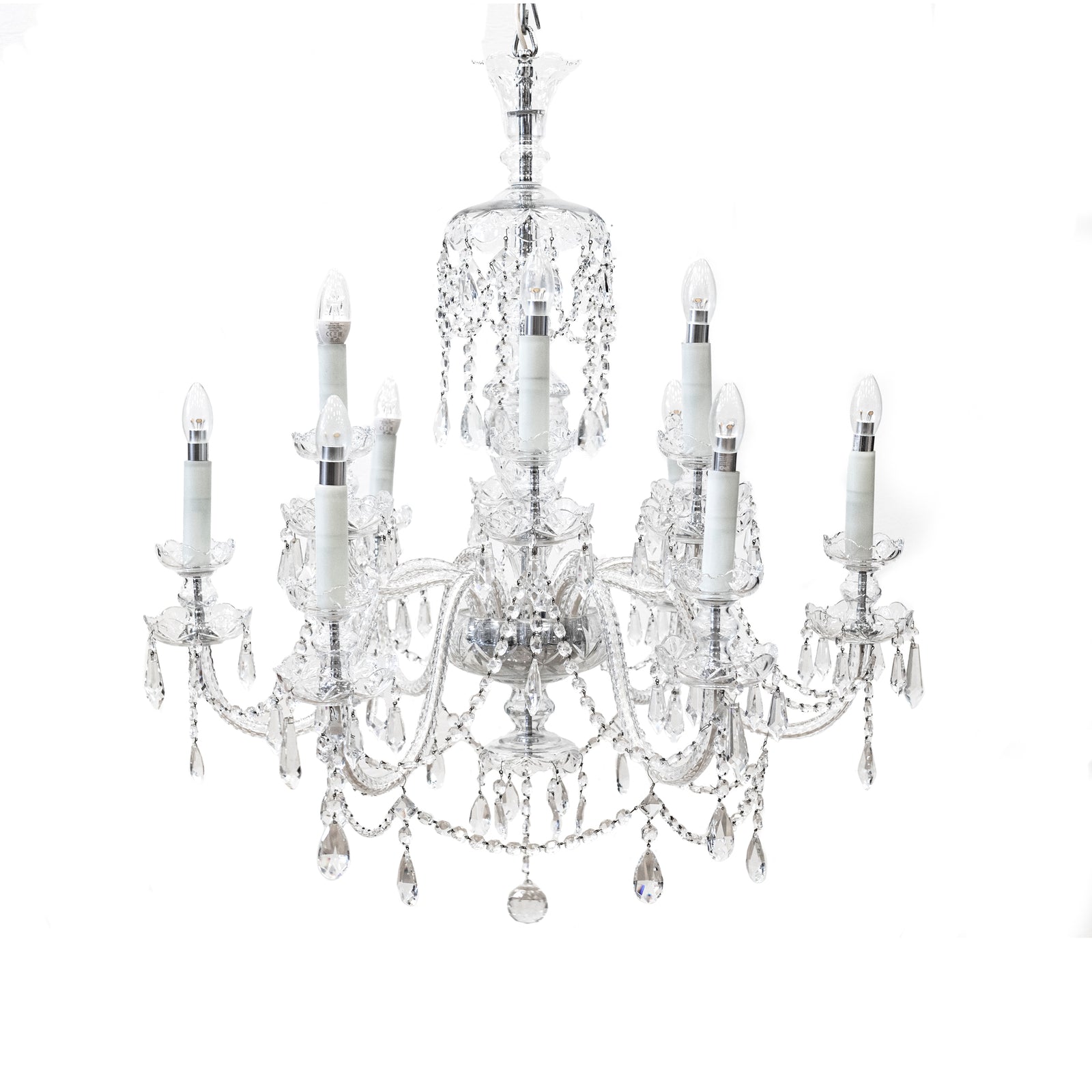 Large Reclaimed Crystal Chandelier | 12 Arm | The Architectural Forum