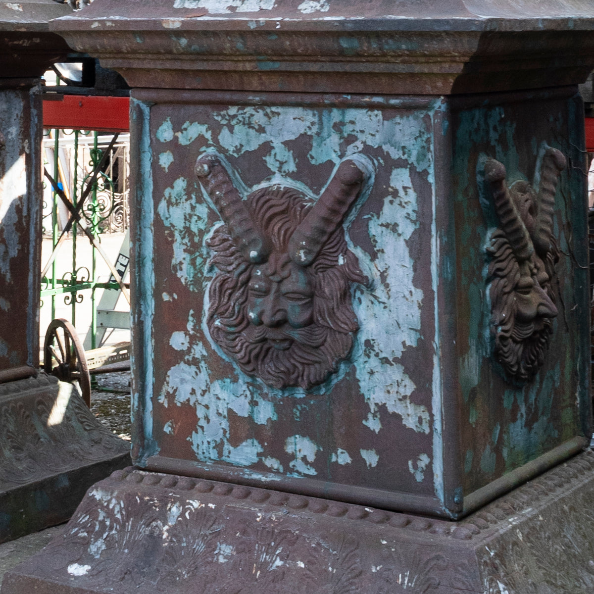 Pair of Monumental Cast Iron Urns on Plinths | The Architectural Forum