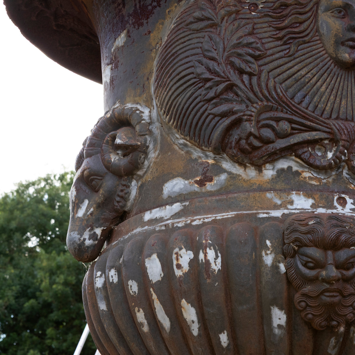 Pair of Monumental Cast Iron Urns on Plinths | The Architectural Forum