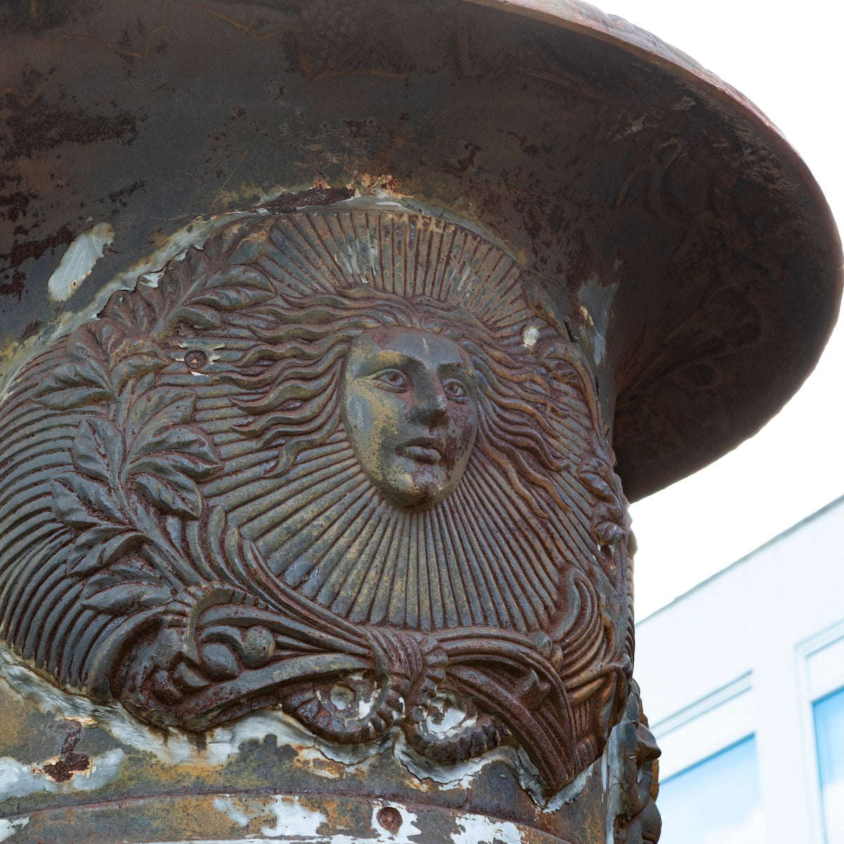 Pair of Monumental Cast Iron Urns on Plinths | The Architectural Forum