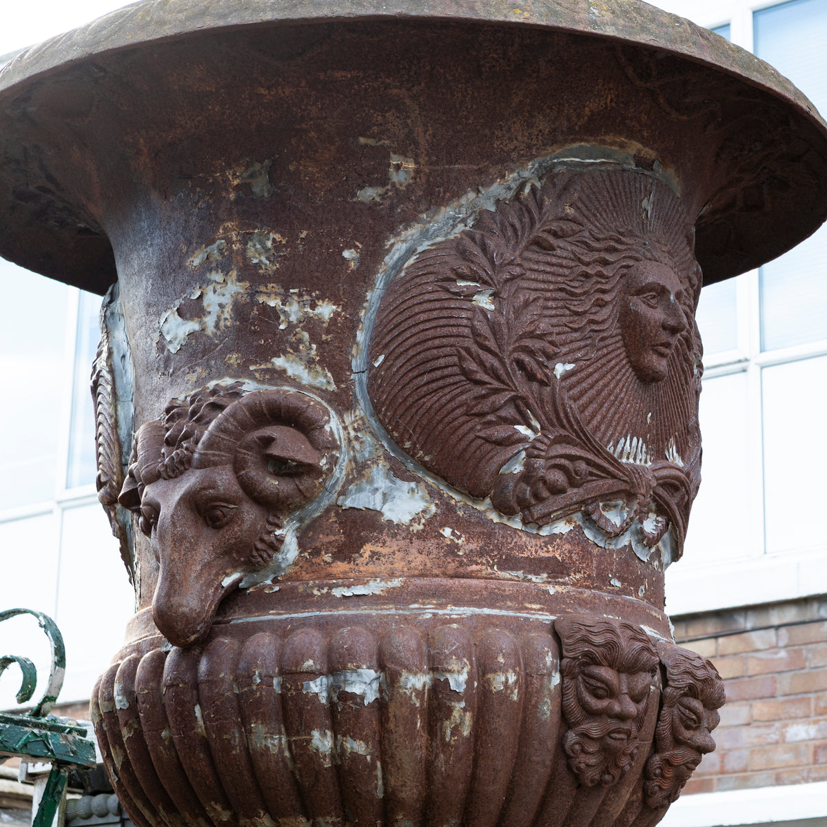 Pair of Monumental Cast Iron Urns on Plinths | The Architectural Forum