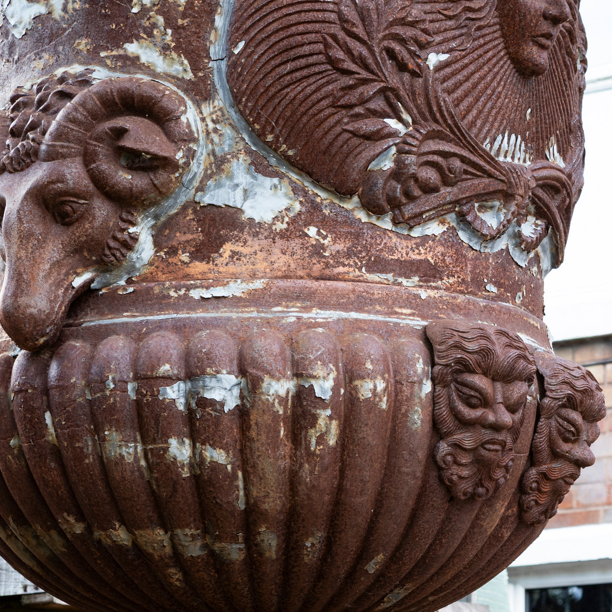 Pair of Monumental Cast Iron Urns on Plinths | The Architectural Forum