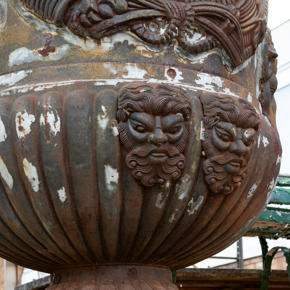 Pair of Monumental Cast Iron Urns on Plinths | The Architectural Forum