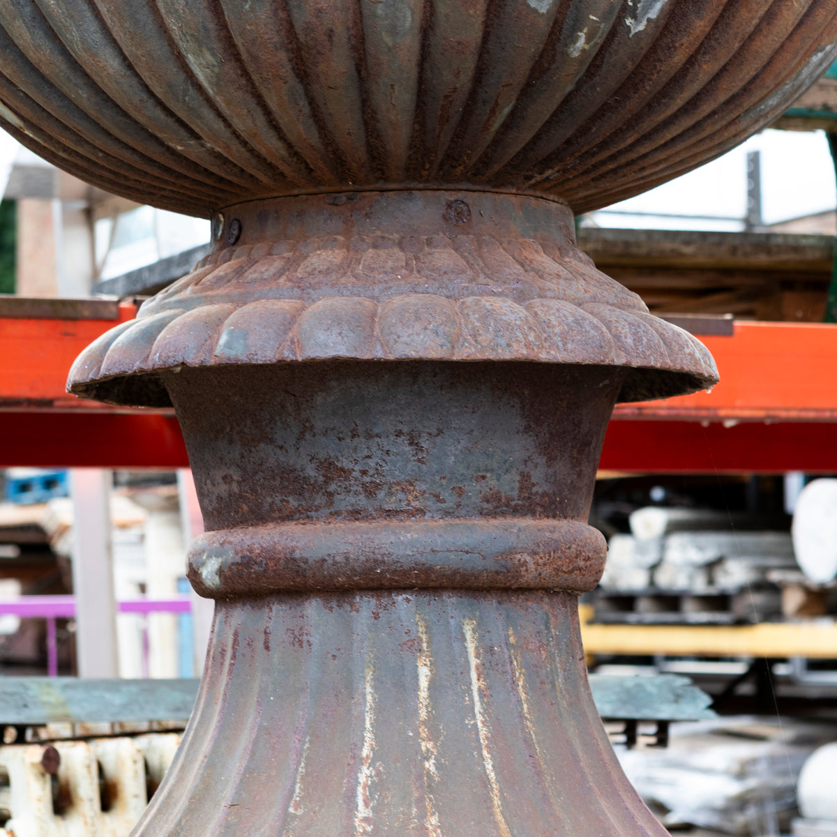 Pair of Monumental Cast Iron Urns on Plinths | The Architectural Forum