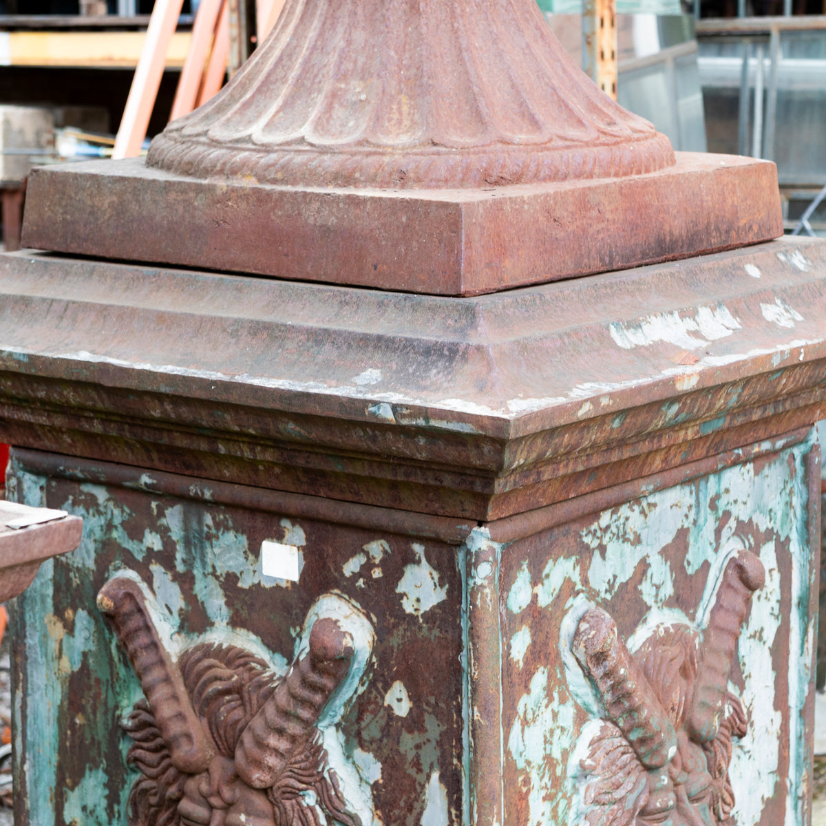 Pair of Monumental Cast Iron Urns on Plinths | The Architectural Forum
