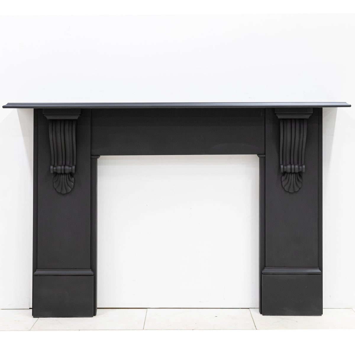 Monumental Antique Victorian Slate Fireplace Surround With Corbels | The Architectural Forum