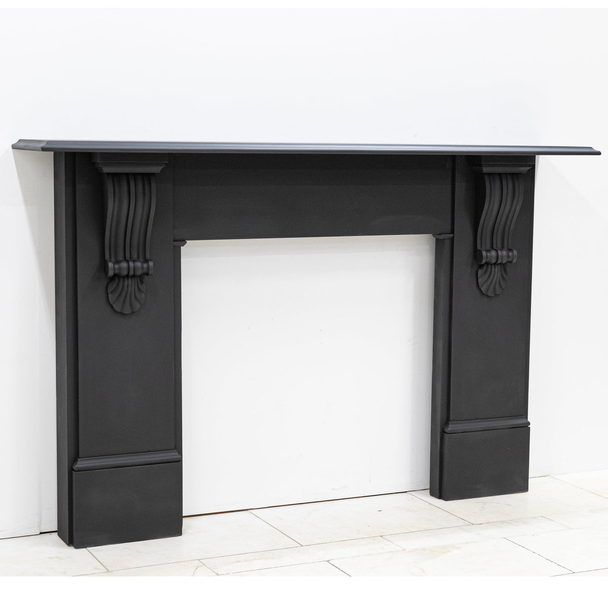 Monumental Antique Victorian Slate Fireplace Surround With Corbels | The Architectural Forum