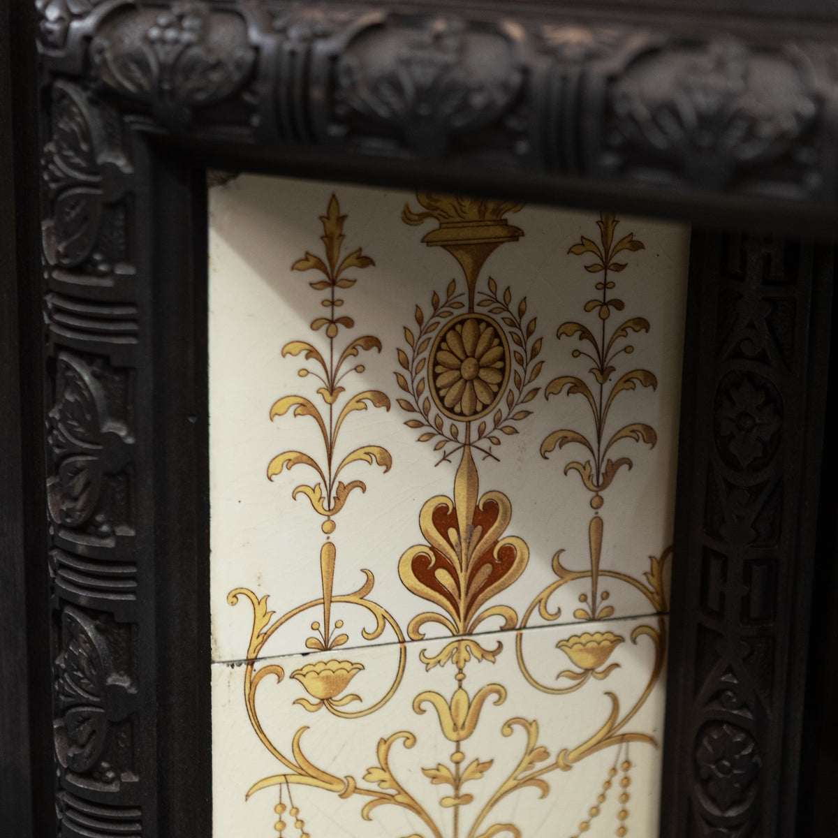 Antique Victorian Tiled Fireplace Insert
