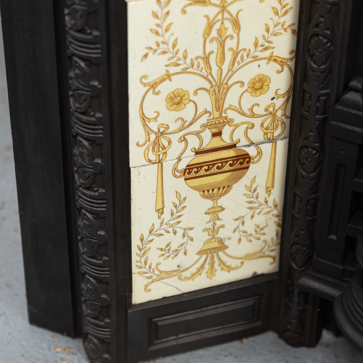 Antique Victorian Tiled Fireplace Insert