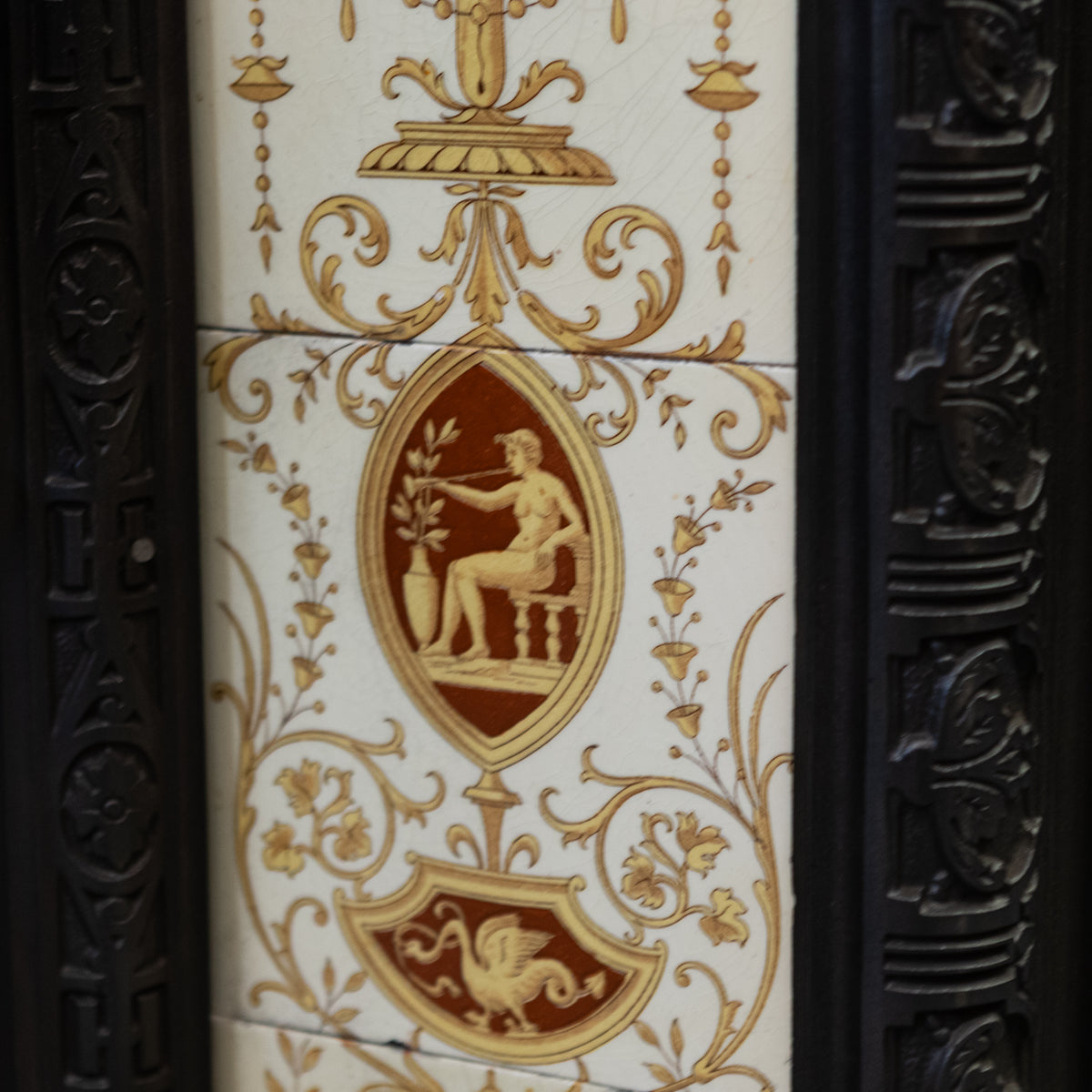 Antique Victorian Tiled Fireplace Insert