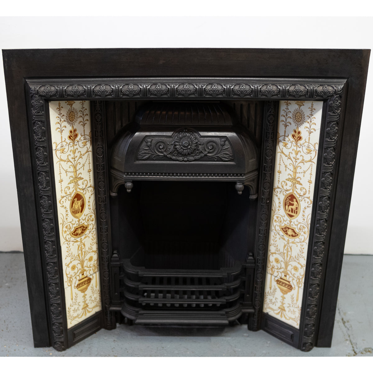 Antique Victorian Tiled Fireplace Insert
