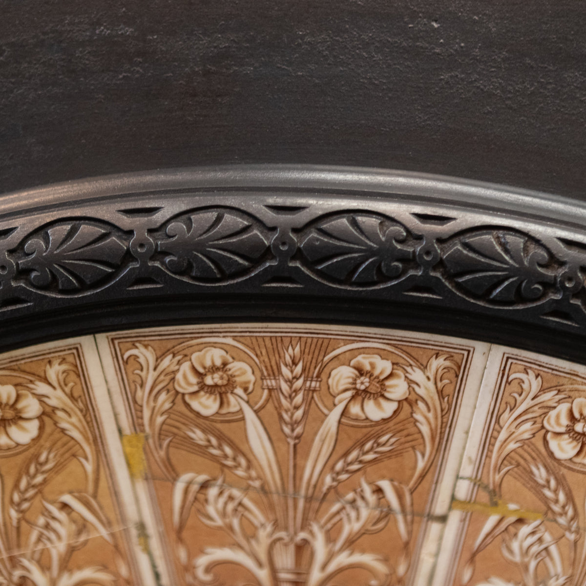 Antique Fireplace Insert with Tiled Arched Opening | Steele & Wood Tiles | The Architectural Forum