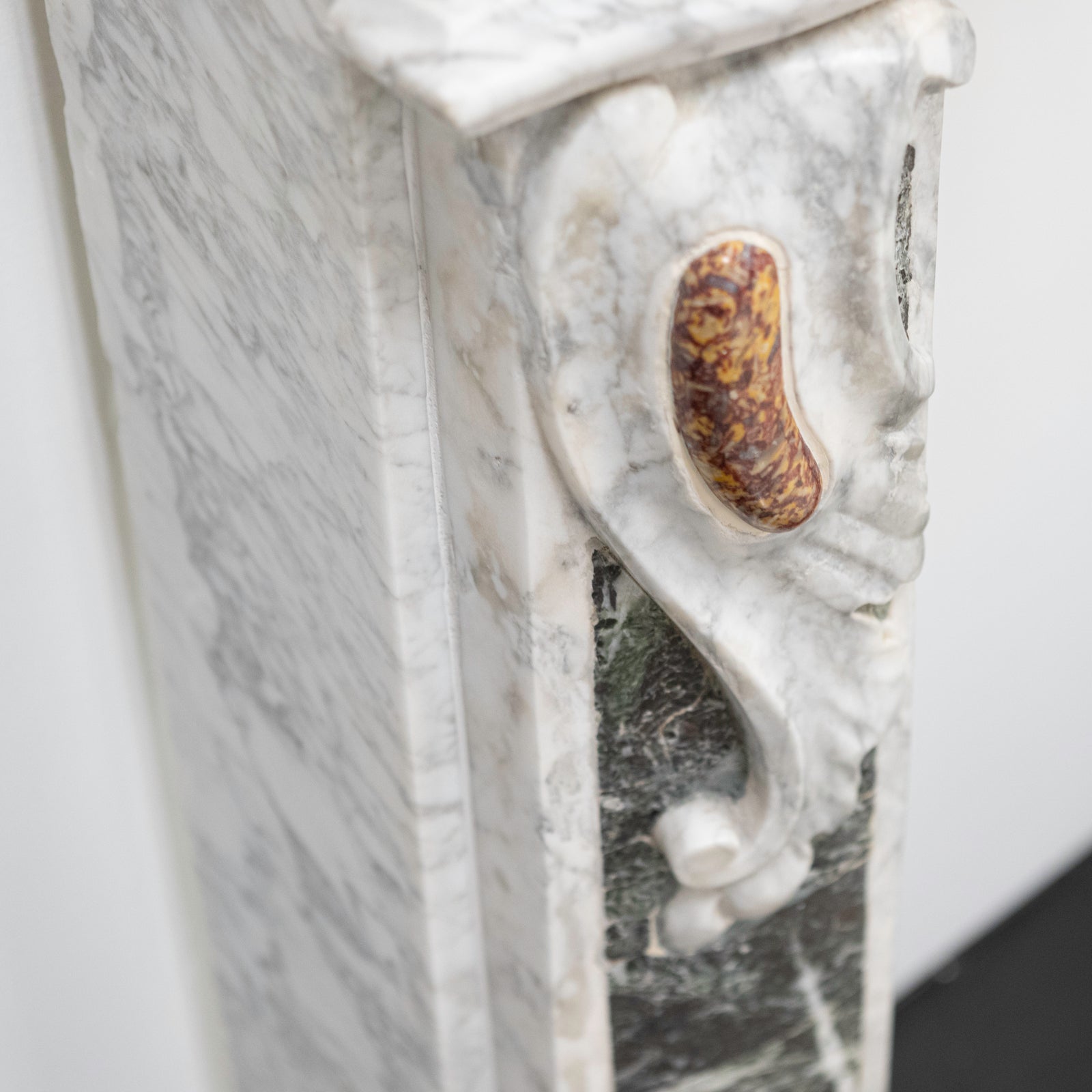 18th Century French Provençal Carrara Brocatelle & Verde Marble Chimneypiece | The Architectural Forum