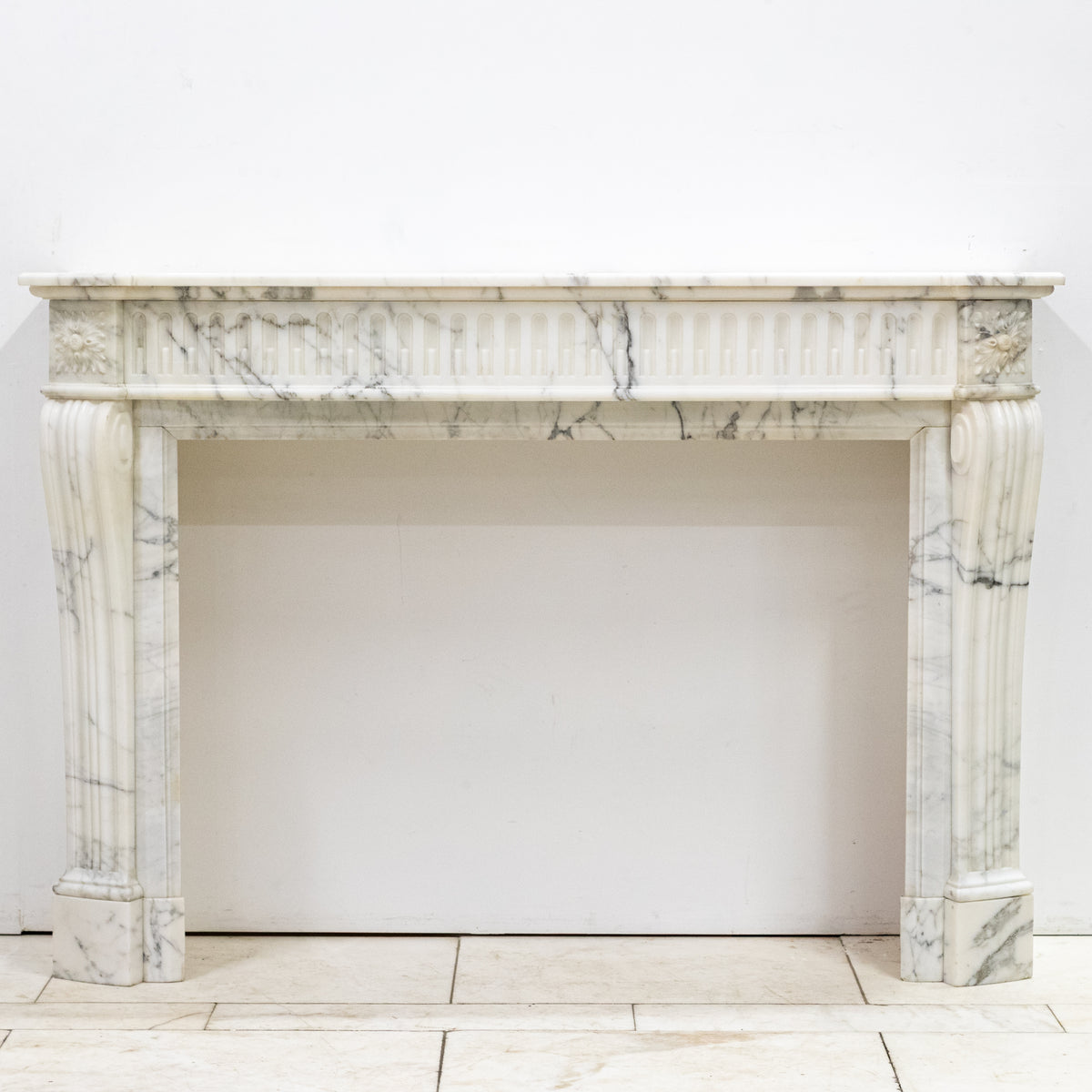 Antique 19th Century Arabescato Marble Louis XVI Style Fireplace Surround | The Architectural Forum
