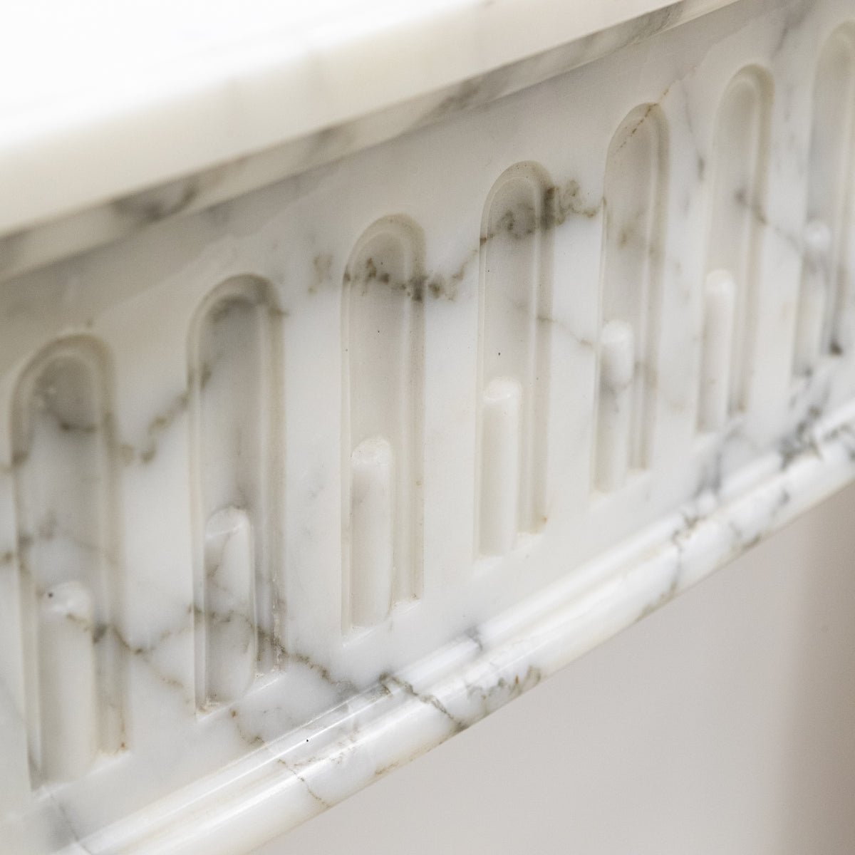 Antique 19th Century Arabescato Marble Louis XVI Style Fireplace Surround | The Architectural Forum