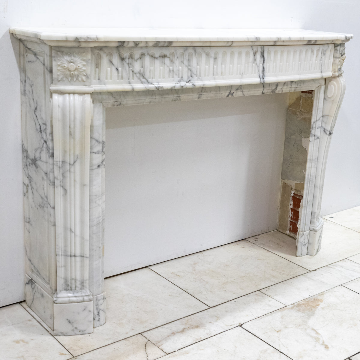 Antique 19th Century Arabescato Marble Louis XVI Style Fireplace Surround | The Architectural Forum
