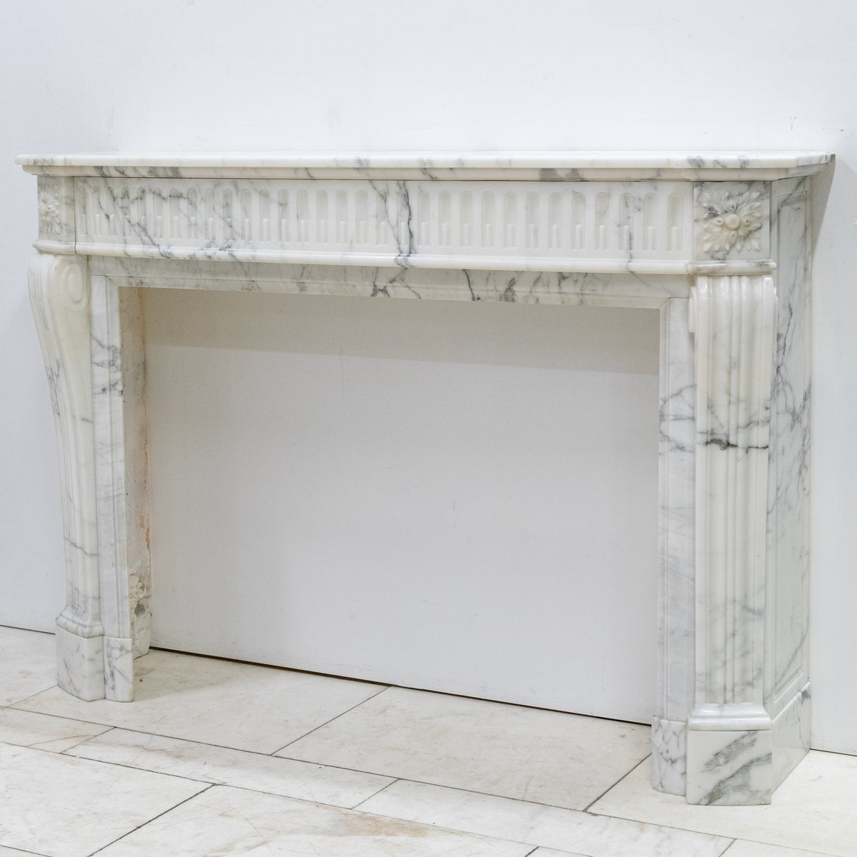 Antique 19th Century Arabescato Marble Louis XVI Style Fireplace Surround | The Architectural Forum