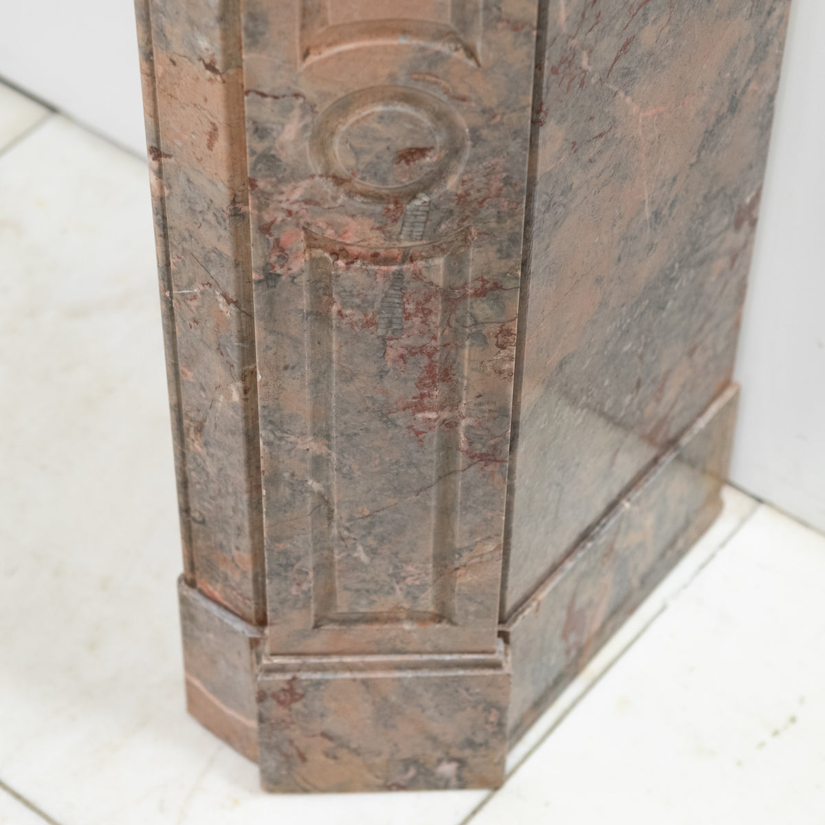 Antique French Style Pompadour Rouge Breche Marble Fireplace | The Architectural Forum