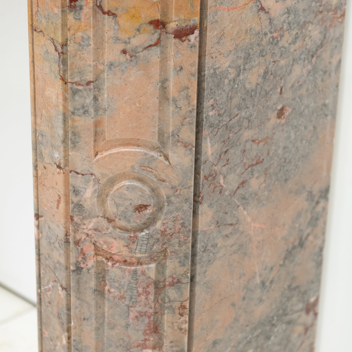 Antique French Style Pompadour Rouge Breche Marble Fireplace | The Architectural Forum