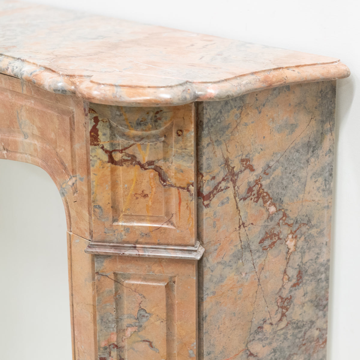 Antique French Style Pompadour Rouge Breche Marble Fireplace | The Architectural Forum