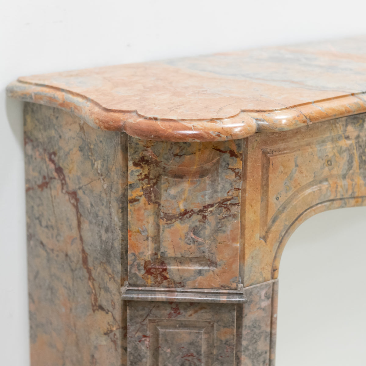 Antique French Style Pompadour Rouge Breche Marble Fireplace | The Architectural Forum