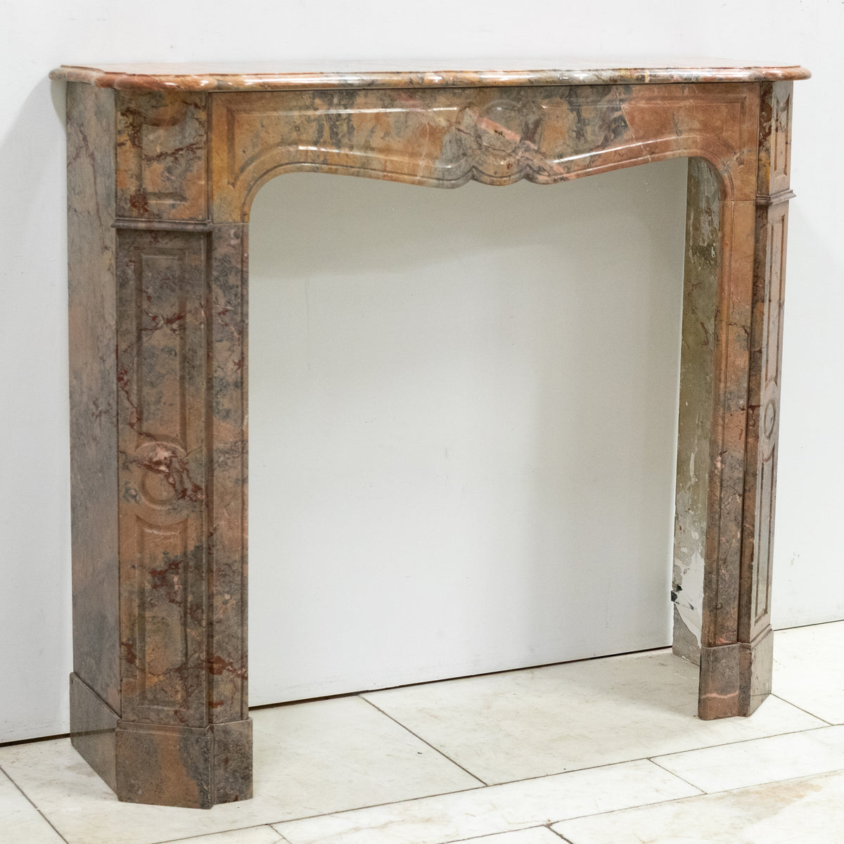 Antique French Style Pompadour Rouge Breche Marble Fireplace | The Architectural Forum