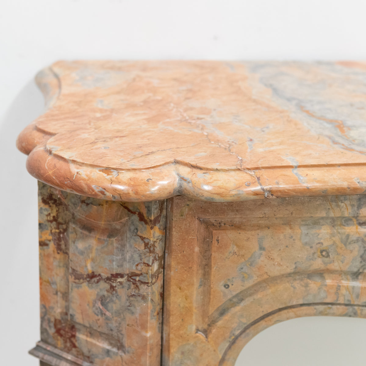 Antique French Style Pompadour Rouge Breche Marble Fireplace | The Architectural Forum