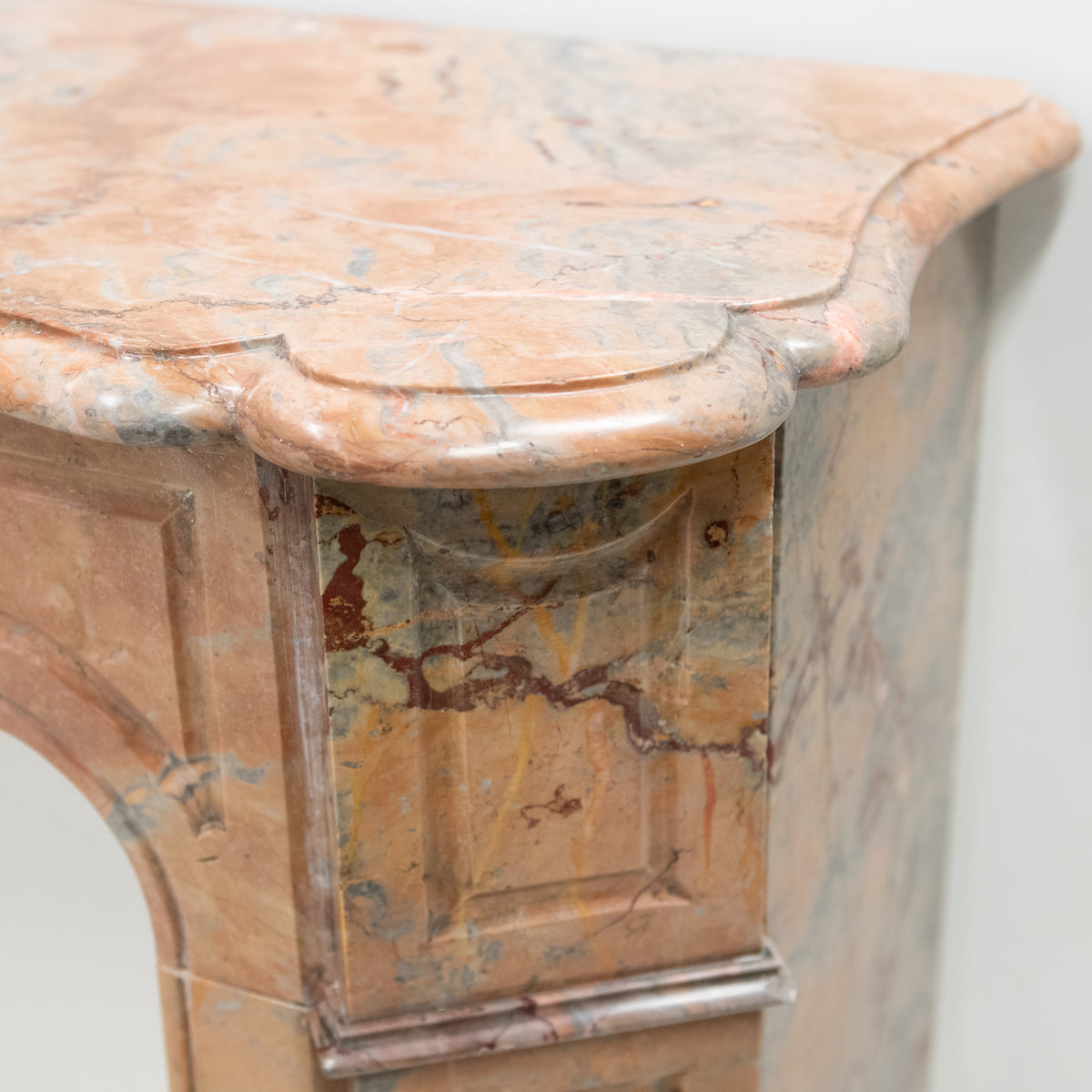 Antique French Style Pompadour Rouge Breche Marble Fireplace | The Architectural Forum