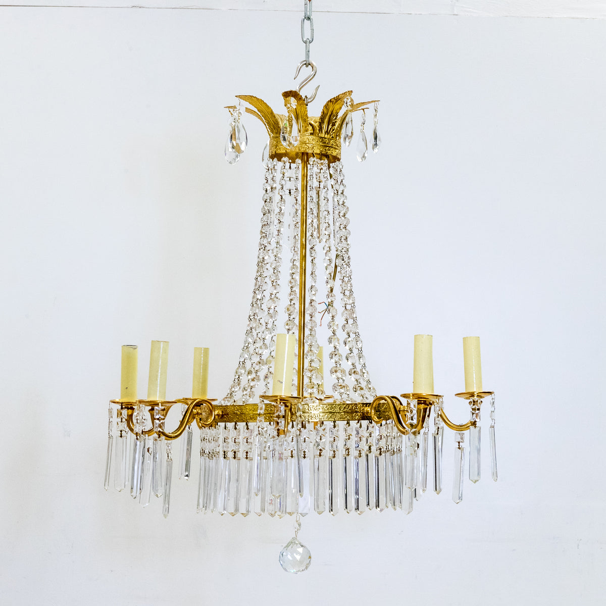 Vintage French 8 Arm Crystal Chandelier | The Architectural Forum