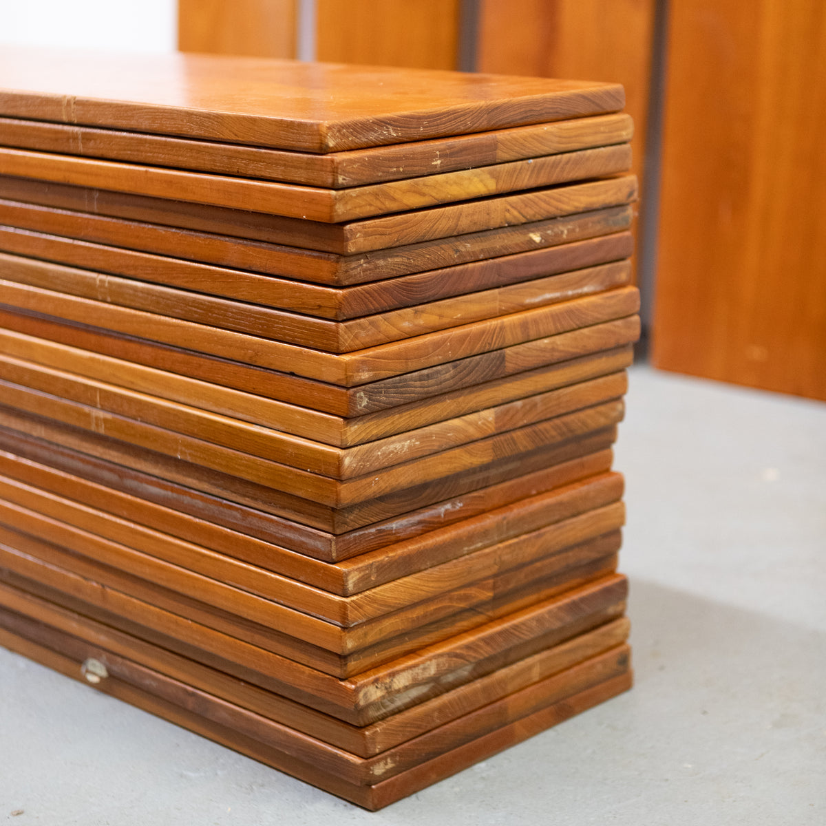 Reclaimed Mid Century Solid Teak Merrow Shelving Worktops